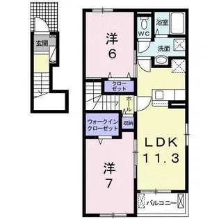 グレイス シラツカ B【2階】の間取り