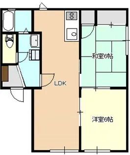 岡山県玉野市長尾【アパート】の間取り