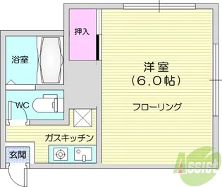 山河フラット【2階】の間取り