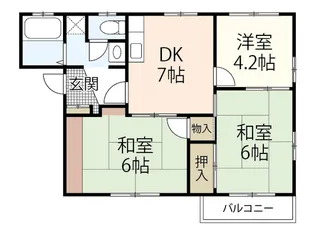 コーポ稲荷B【1階】の間取り