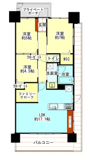 ヴェルディ御船町【15階】の間取り