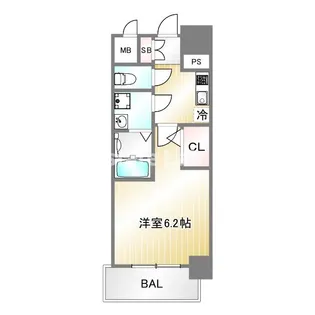 エスリード神戸兵庫駅アクアヴィラ【4階】の間取り