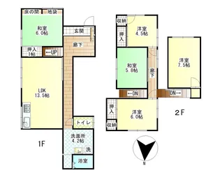 石川県加賀市保賀町【一戸建】の間取り