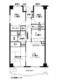 クライン デァ・ベルク II【2階】の間取り