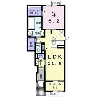 ピース 糺 II【1階】の間取り