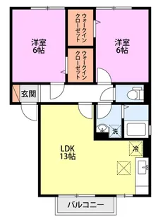 サニーフラット B棟【1階】の間取り