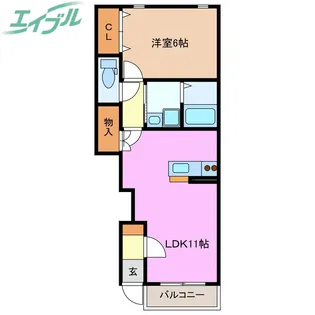 グリーンタウン伍番館【1階】の間取り