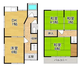 大阪府交野市私部7【一戸建】の間取り