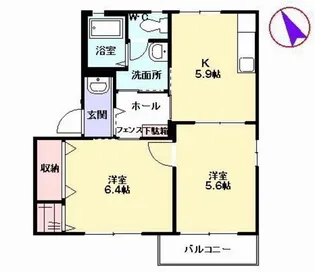 サンヒルズ宇佐【2階】の間取り