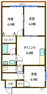 サンライフあけぼの【3階】の間取り