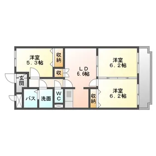 ユーミーマンションかのこII【3階】の間取り