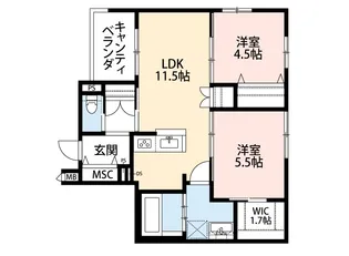 GRACE COURT【2階】の間取り