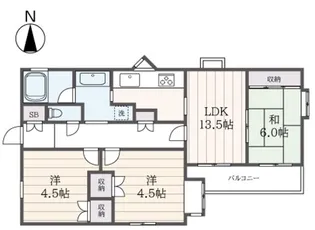 藤和ライブタウン東希望ヶ丘【3階】の間取り