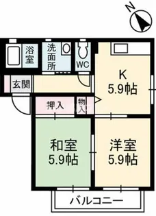 エバーコンフォート D棟【2階】の間取り