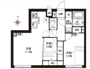 レピュア東大島駅前レジデンス【5階】の間取り