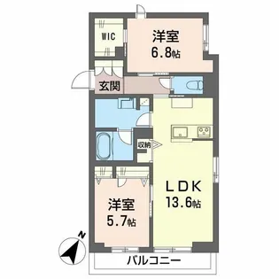 モンターニュ エイチ ワイ【2階】の間取り