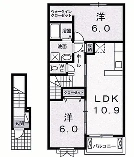 埼玉県行田市大字持田【アパート】の間取り