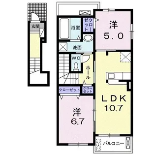ハミルカン【2階】の間取り