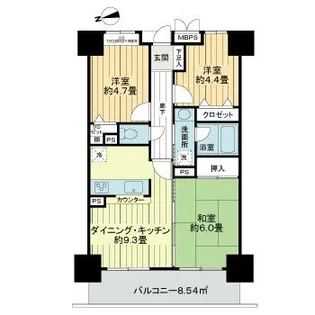 ライオンズプラザ松戸中央公園【11階】の間取り