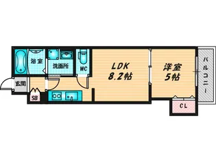 1LDKの間取り画像