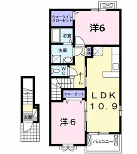 エスポワ ドゥ サントゥール【2階】の間取り