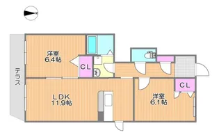 シャーメゾン シエル【1階】の間取り