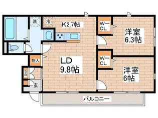 カーサ・ビアンカ【1階】の間取り