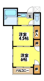 東京都府中市美好町3【アパート】の間取り
