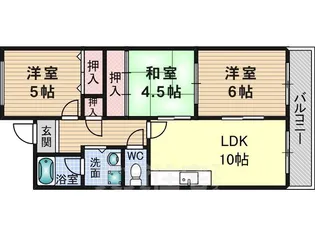 ラルス千里丘【2階】の間取り