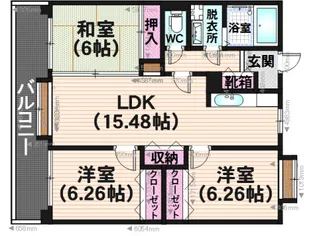 プロシード曰佐【3階】の間取り