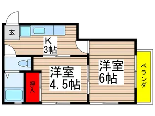 コ-ポ赤谷【2階】の間取り