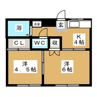 鴨下ハイツA棟【1階】の間取り