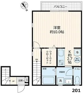 TARO・コーポ【2階】の間取り