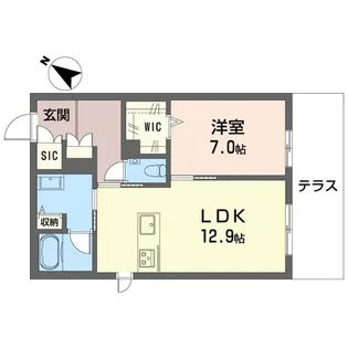ガーデン片倉【1階】の間取り