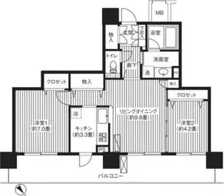 グランピラー高井戸【10階】の間取り