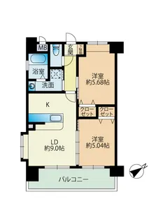 ラシュール・イン東比恵【4階】の間取り
