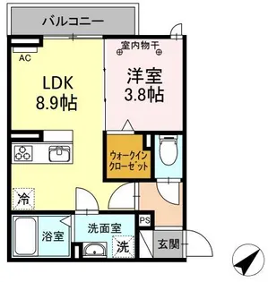 ONE UNIVERSITY PLACE【3階】の間取り