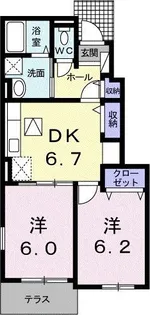 ライズピークA【1階】の間取り