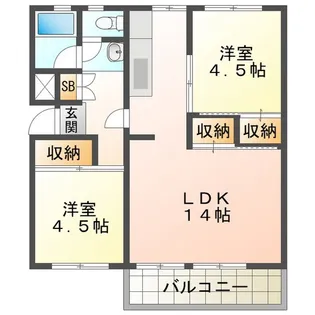 ビレッジハウス笹川48号棟【1階】の間取り