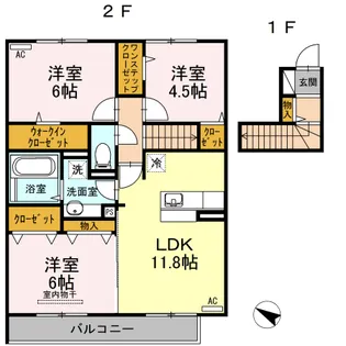 verde rivaB棟【2階】の間取り