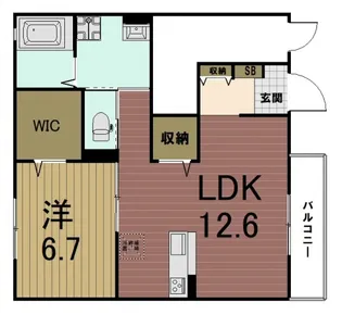 ラーゴヴィレッタ A棟【1階】の間取り