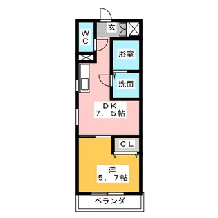 プラージュ大曽根【1階】の間取り