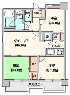 マイキャッスル横浜リバーサイド【1階】の間取り