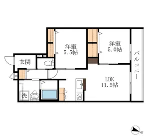 【へーベルメゾン】プリメーラ 沼影【2階】の間取り