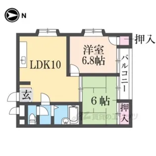 ウエストワン3【4階】の間取り