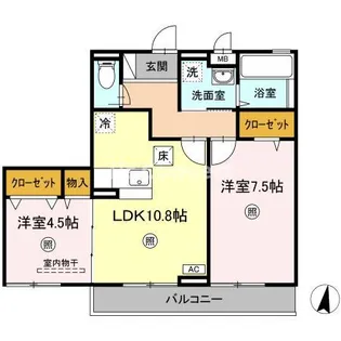 プレジールA【1階】の間取り
