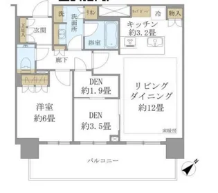 Brillia Tower 浜離宮【30階】の間取り