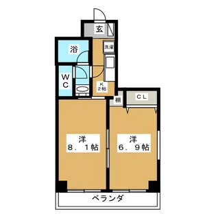 ハイヴィクトリー・Maihama【2階】の間取り