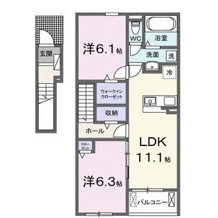 モントランブラン【2階】の間取り