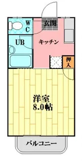 カルチェラタンB棟【2階】の間取り